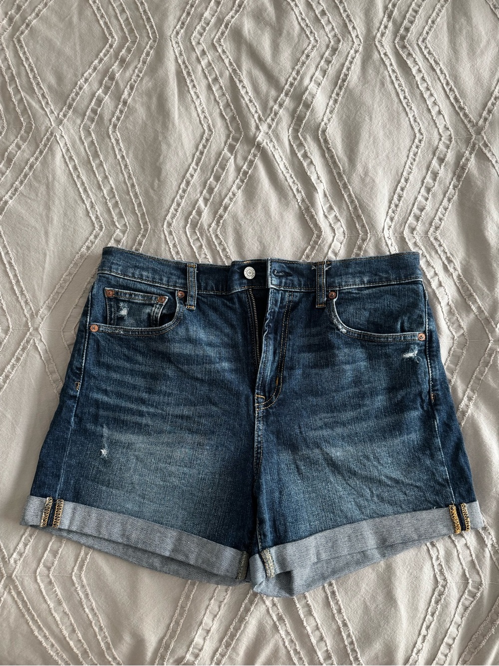 GAP Dark Blue Rolled-Hem Denim Shorts